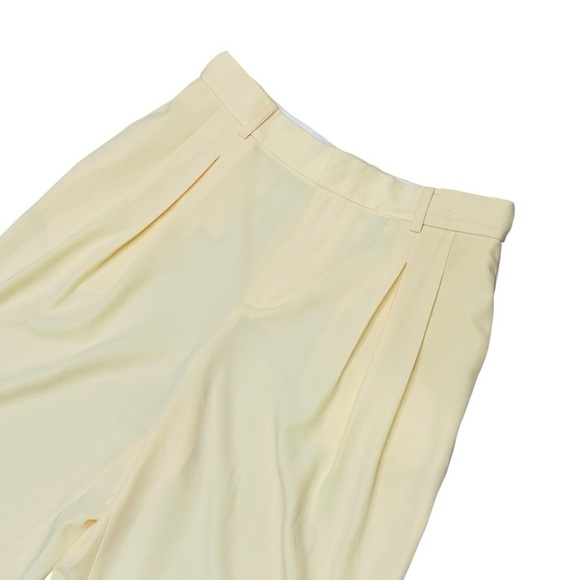 Ronny Kobo Stretch Twill Pleated Wide-Leg Slouchy Trousers Pants Large Yellow - Picture 4 of 16